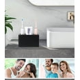 thumbnail image 3 of Luxspire 3-Slot Toothbrush Holder, Natural Solid Print Bathroom Accessory, Electric Toothbrush and Toothpaste Holder, Resin Bathroom Countertop Storage, Black, 3 of 7
