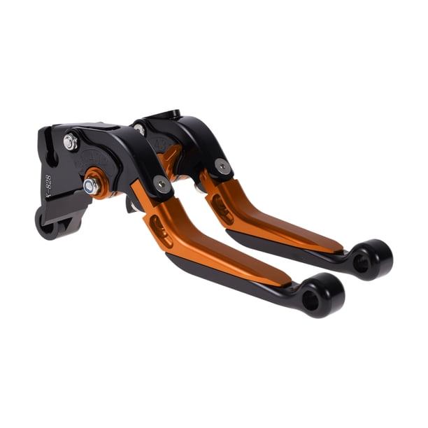 Palancas de freno y embrague cortas largas para Kawasaki ZZR600 2005-2009, palanca de freno ajustable de motocicleta, aleación de aluminio, cabeza negra, mango naranja