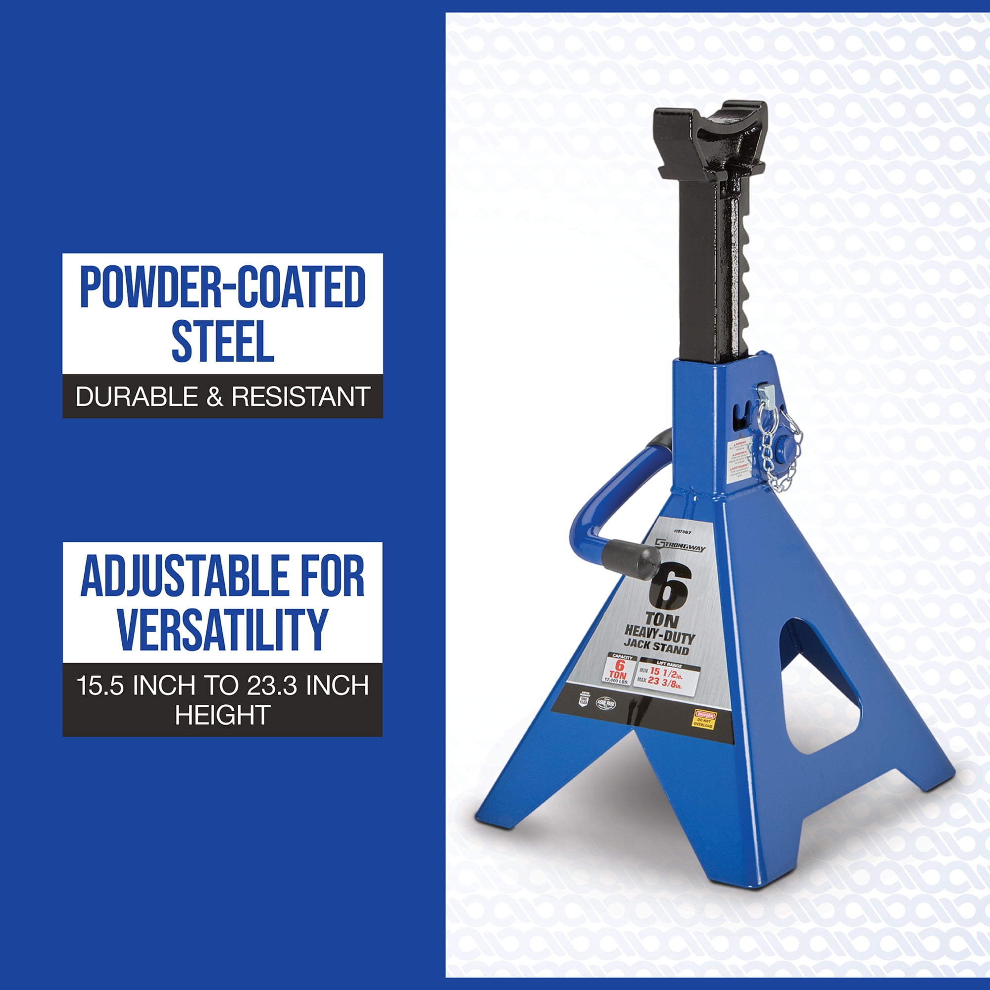 Strongway Double-Locking 6-Ton Jack Stands, 12,000-Lb. Capacity, Pair