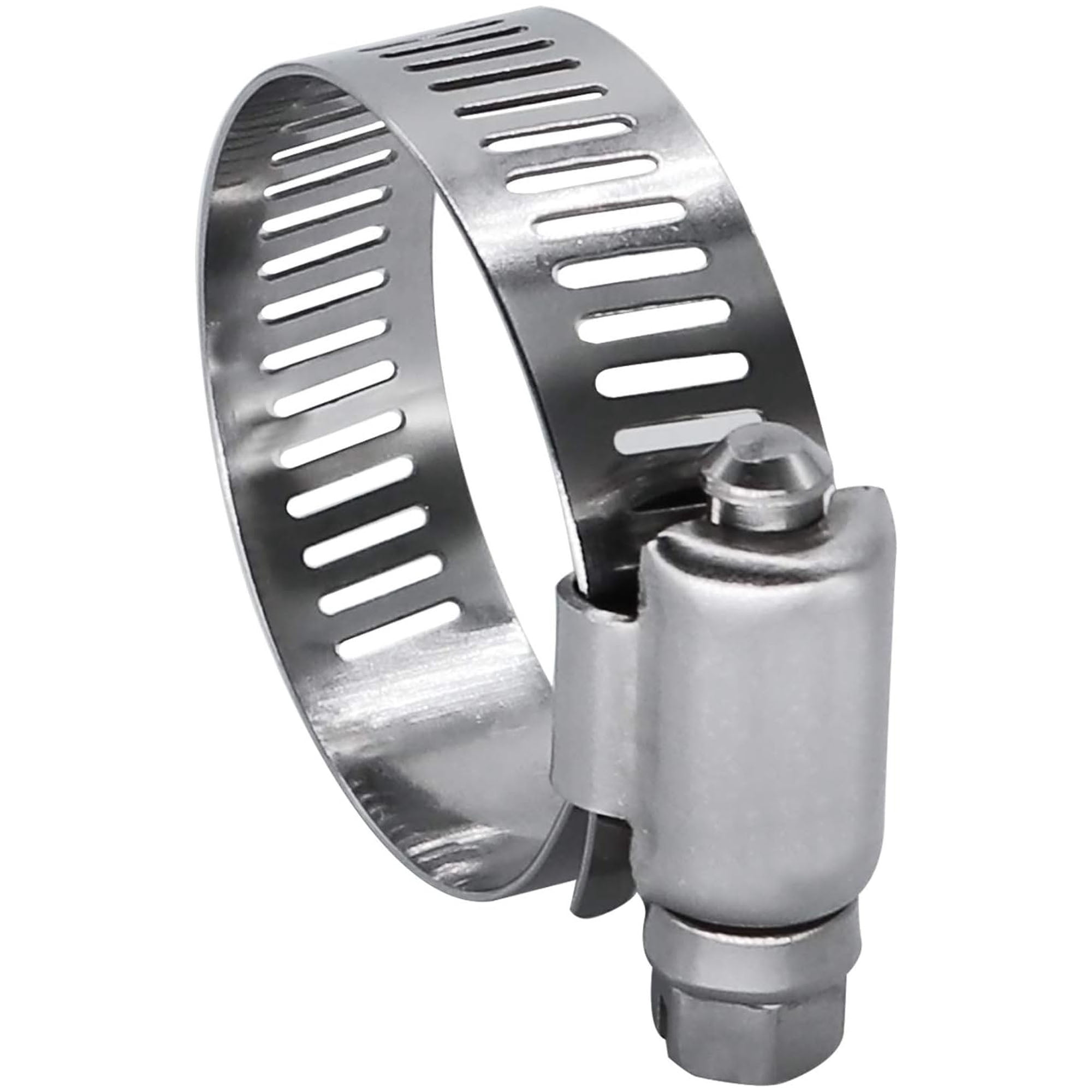 1.5" Worm Gear Hose Clamp - SAE 24 Size, Full Stainless Steel with 1/2" Band Working Range 27mm - 51mm Duct Clamp Pipe Clamp Worm Drive Hose Clamp Fuel Line Clamp (20 Pack, 27mm - 51mm)