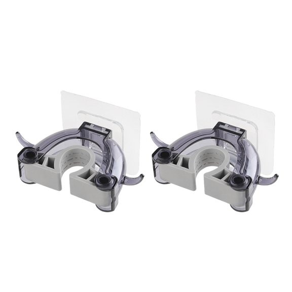 Zehuanyu 2-Pack Black Wall-Mounted Broom Holder Clips for Horizontal Pole Storage and Efficient Home Organization