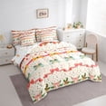thumbnail image 4 of Homewish Kawaii Christmas Bowknot Bedding Comforter Set 7 Pieces for Child, Dreamy Cartoon Stars Print Full Bedding Set, Xmas Flower Plant Reversible Fitted Sheet Flat Sheet, Breathable Home Decor, 4 of 8
