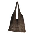 thumbnail image 1 of Bolsa de red de almacenaje para mujer, bolso de playa tejido Extra grande, bolso de hombro liso, bolso de compras Vintage calado, bolso de mano, 1 of 8