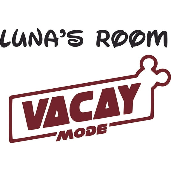 The Vacay Mode Logo Color Vinyl Mural Customized Name Wall Decal - Custom Vinyl Wall Art - Personalized Name - Baby Girl Boy Kid Bedroom Wall Decal Room Decor Wall Sticker Decoration Size (40x35 inch)