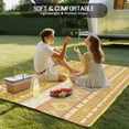 thumbnail image 4 of Yellow Khaki Boho Outdoor Rug for Patio/Deck/Porch, Non-Slip Large Area Rug 6 x 9 Ft, Vintage Ethnic Tribe Abstract Art Indoor Outdoor Rugs Washable Area Rugs, Reversible Camping Rug Carpet Runner, 4 of 8