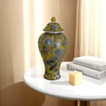 thumbnail image 6 of Chris Decorative Jar, Yellow Bird and Floral, Blue Ceramic 20 Inch, 6 of 6