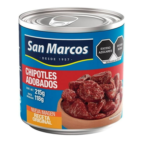 Chiles chipotles San Marcos adobados 215 g