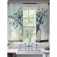 thumbnail image 2 of Summer Eucalyptus Sheer Curtains 63 Inch Length 2 Panels Set, Spring Leaves Botanical Floral Voile Window Treatment Rod Pocket Curtains Sheers Drapes for Bedroom/Living Room/Kitchen 52x"63"x2, 2 of 7