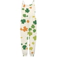 thumbnail image 2 of Tiijoy St. Patrick's Day Overalls for Girls Clover Print Romper Jumpsuit, Sizes 1-6, 2 of 4