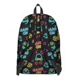 thumbnail image 3 of Game Controller Black Pattern Backpack for School, Cute School Bag with Adjustable Shoulder Straps and Padded Back, 15.7"x11.8"x5.5", 3 of 5