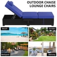 thumbnail image 4 of EastVita Elegant Wicker Sun Lounger Outdoor Chaise Lounge Set of 2 Pieces with Adjustable Backrests For Sunbathing Blue, 4 of 8