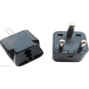 3 Pack of India 3-Round Pin Plug Adapters with Universal Output Socket Black