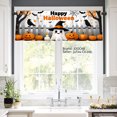 thumbnail image 2 of JOOCAR Happy Halloween Polyester Window Valance Curtain with Ghost Pumpkin Bat Design for Home Kitchen Living Room Bedroom Bathroom Decor 54x18 inch, 2 of 5