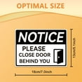 thumbnail image 2 of 10Pcs Please Close Door Behind You Sticker Close The Door Sticker Please Keep Door Closed Sign Close Door Labels Waterproof Self-Adhesive Vinyl Decals for Workplace Store 7.08x5.12 Inch for making, 2 of 9