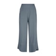 thumbnail image 3 of GUACER Women's Baggy Wide Leg Pants Cotton Linen Elastic Waisted with Contrast Stitching Pockets Casual Pants, 3 of 8