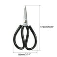 thumbnail image 2 of Curved Blades 175mm Length Alloy Steel Leather Scissors Soft Rubber Handle Scissor, 2 of 3