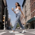 thumbnail image 6 of Sosenfer Women's Hands Free Non Slip White Knit Slip On Walking Sneakers, 6 of 8