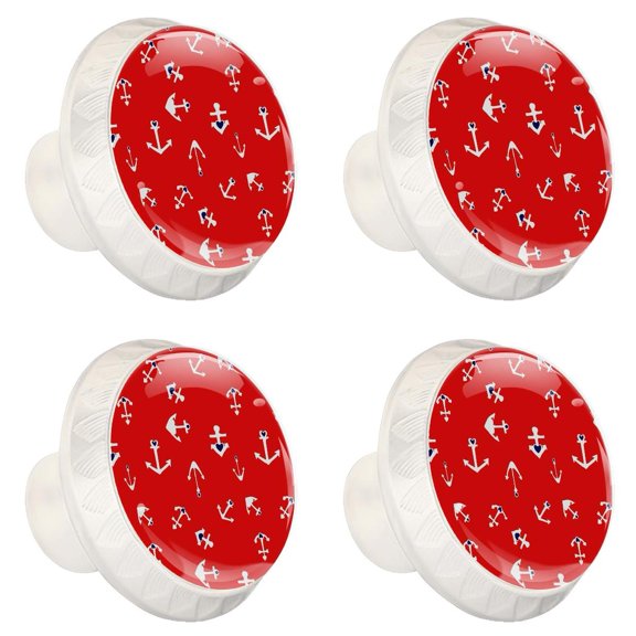 4 Pcs Anchor Knobs for Kitchen Cabinet Cupboard Dresser Bookcase Drawer Pulls Handles Round Home Decor
