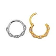 thumbnail image 2 of LINXIQIN Titanium Micro Cubic Zirconia Hinged Nose Hoop Ring Body Jewelry Unisex, 2 of 6