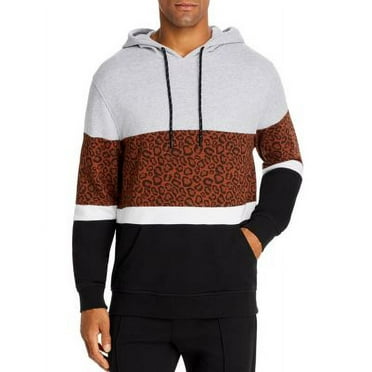Pacific & Park LEOPARD Color-Block Pullover Hoodie Sweatshirt, US X-Large