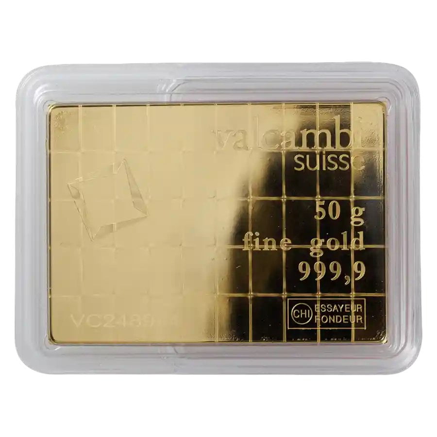 50 x 1 gram Gold Valcambi CombiBar™ w/ Assay Card