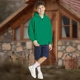 thumbnail image 2 of Hjtefg Girls' Hooded Jacket - Cozy Winter Zip-Up Outerwear for Toddlers, Soft Warm Pullover with Pockets, Casual Play Outfit,Color: 2-Green Size: 10-12 Years, 2 of 8