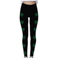 thumbnail image 4 of WREESH Women's Stretch Yoga Leggings High Waist Tummy Control Workouts Leggings St. Patrick's Pants for Fitness, Running, Gym Sports, and Casual Wear Black, 4 of 5