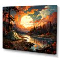 thumbnail image 2 of Designart "Scenic Camping By The River I" Camping Travel Canvas Art Print, 2 of 7