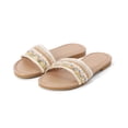 thumbnail image 6 of SGMVNU Girls on Sandals Braid Strap Open Toe Flat Beach Sandal Summer Casual Slides Dress Shoes for Little/Big Kids, Size 4-4.5 Years, Beige-2, 6 of 10