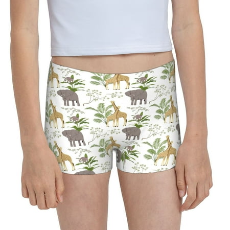 Pofeuu Jungle Animal Print Soft Cotton Girls Boyshort panties Toddler Underwear-X-Large