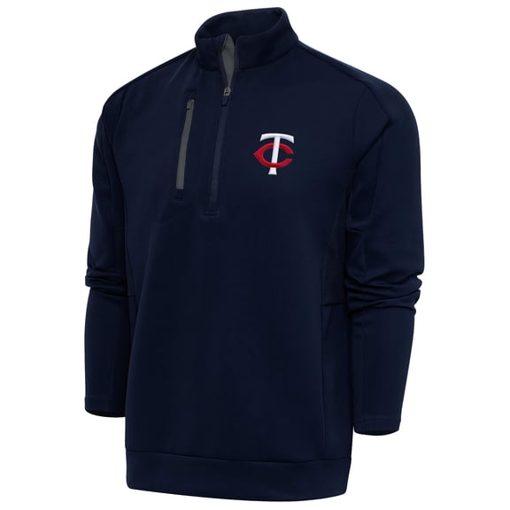 Men's Antigua  Navy Minnesota Twins Generation Quarter-Zip Pullover Top
