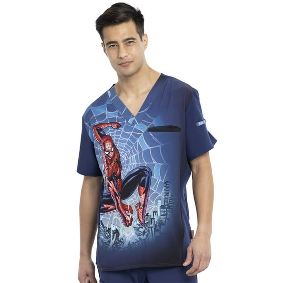 Tooniforms Scrubs Top For Men V-Neck TF700, XL, Way Of The Web