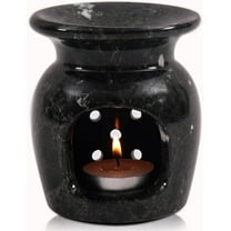 Radicaln Black Marble Oil Burner – 4" Handmade Wax Melt Warmer for Essential Oils, Aromatherapy, Scented Wax & Elegant Home Spa Room Décor