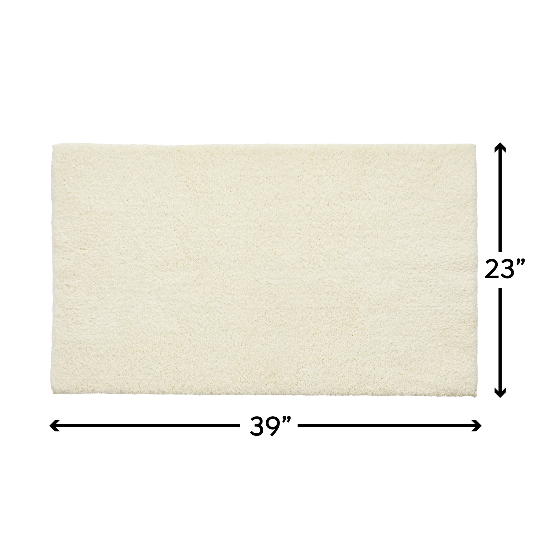 Better Homes & Gardens Ultra Soft Polyester Bath Rug, 23"x39", Vanilla Dream