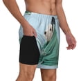 thumbnail image 3 of Haiem Dog Wrapped In Towel Men'S Quick-Dry Swim Trunks: Comfortable Beach Shorts With Mesh Lining And Pockets - Ideal For Swimming And Sunbathing Large, 3 of 9