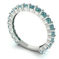 thumbnail image 2 of 1.2 ctw Wedding Band for Women - 14K White Gold Blue Moissanite Stackable Eternity Ring, 2 of 6