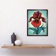 thumbnail image 2 of Red Iris Flower Old School USA Tattoo Ink Body Rockabilly Americana 50s Art Print Framed Poster Wall Decor 12x16 inch, 2 of 5