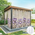 thumbnail image 6 of Outdoor Curtains for Patio Waterproof, Purple Iris Outdoor Privacy Panels Grommet, Spring Vintage Flowers Butterfly Leaves Khaki Blackout Outside Curtains for Porch/Cabana 54"x84", 2 Panels, 6 of 8
