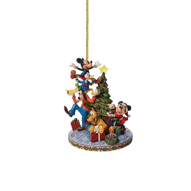 Disney-figuras de dibujos animados de Mickey Mouse y Minnie, decoración de Navidad, acrílico, árbol de Navidad, avión acrílico, colgante, juguetes para niños