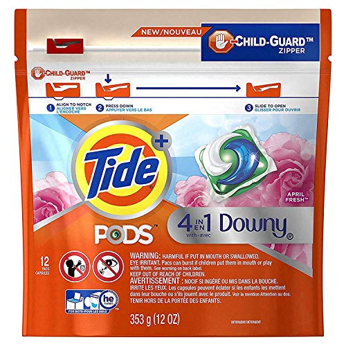 Tide Pods Laundry Detergent 4 in 1 With Downy April Fresh 12 Count