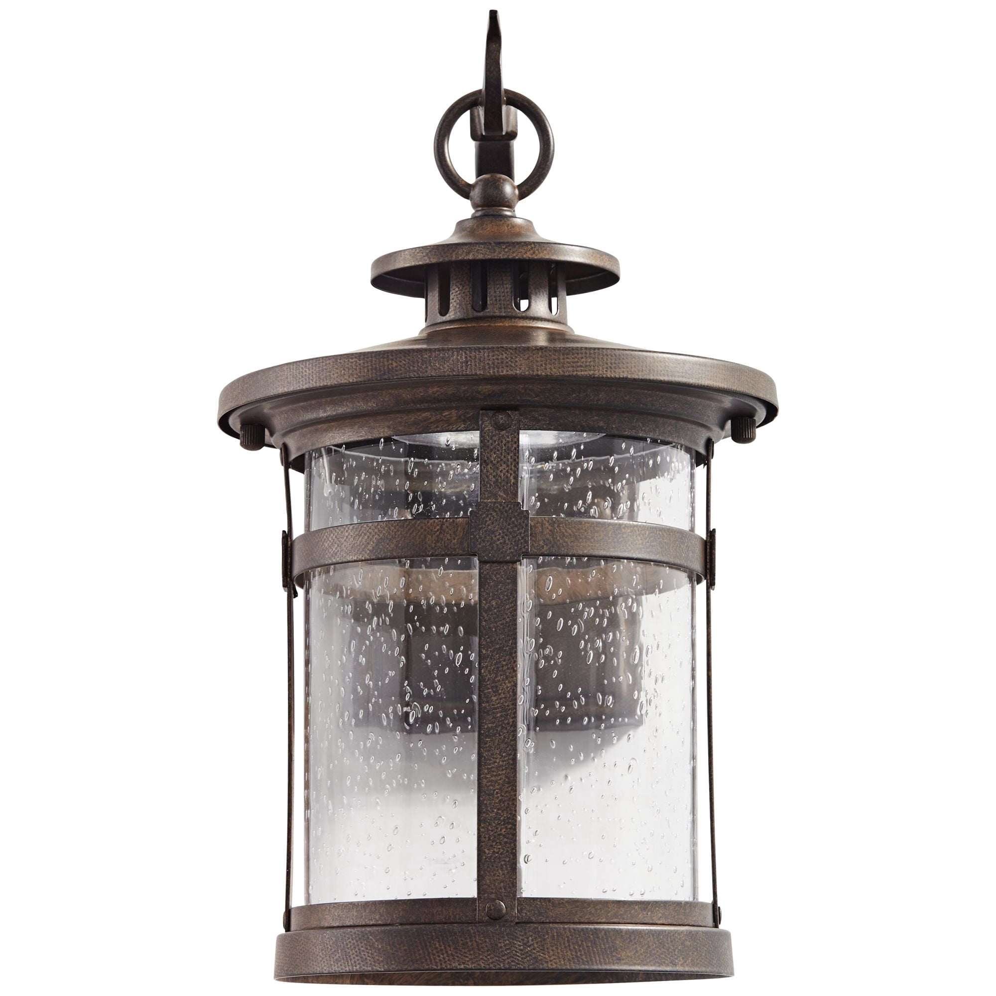 Franklin Iron Works Callaway Rustic Industrial Outdoor Wall Light Fixtures Set of 2 Bronze LED 11 1/2" Clear Seedy Glass for Post Exterior