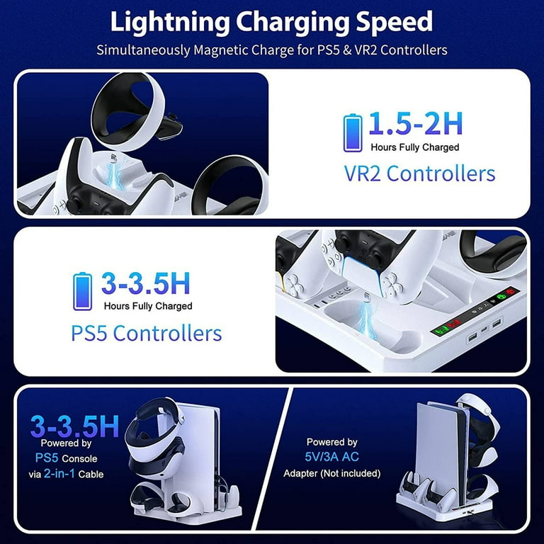  PSVR 2 & PS5 Charging Station with Cooling Fan