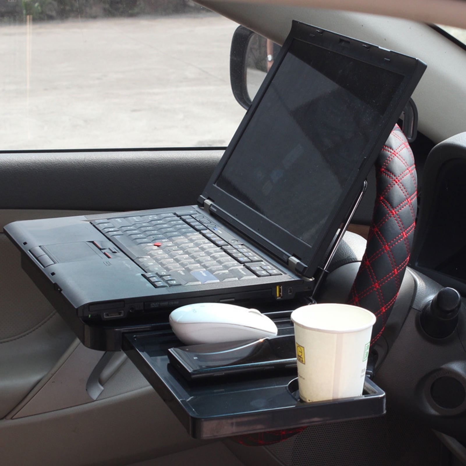 SPRING PARK Universal Foldable Car Table Laptop Desk Computer Rack Shelf with Drawer Hook