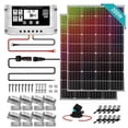thumbnail image 2 of SereneLife 2Pcs. Portable Mono Solar Panel Starter Kit 100W W/ 3ft. 1AWG Cable & 30A PWM Controller, 2 of 12