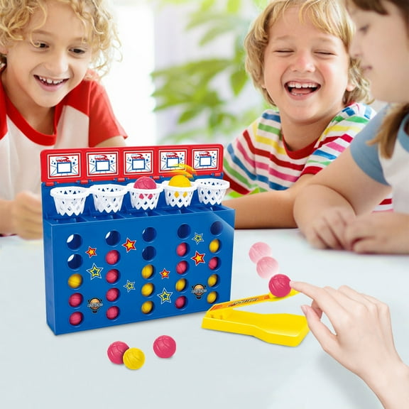 4-in-a-Row Shots Board Game, Bouncing Ball Connect Four, Classic Family Strategy Toy, Educational STEM Gift for Kids, Multiplayer Competitive Play, Indoor Outdoor Fun