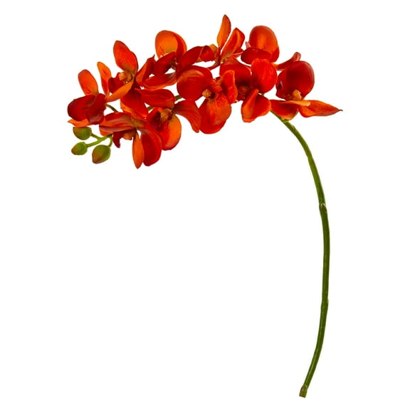 Nearly Natural 21” Phalaenopsis Orchid Artificial Flower (Set of 6), Orange