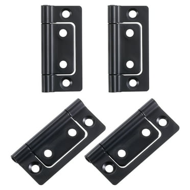 4Pcs 2x1 Inch Door Hinge Non-Mortise No Noise Plating, Black