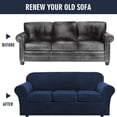 thumbnail image 5 of Eurhowing 3-Piece Velvet Sofa Slipcover for 2-Seater Couch, Stretch Soft Non-Slip Pet-Friendly Couch Cover, Elastic Washable Furniture Protector, Navy Blue, 5 of 8