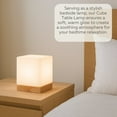 thumbnail image 5 of LIGHTACCENTS Square Lamp Accent Light Cube: Felix Glass Cube Table Lamp with 6W 2700K LED Bulb Included - Wooden Base Nightstand Cube Light for Bedside, Accent Lamp with Glass Shade, 5 of 9