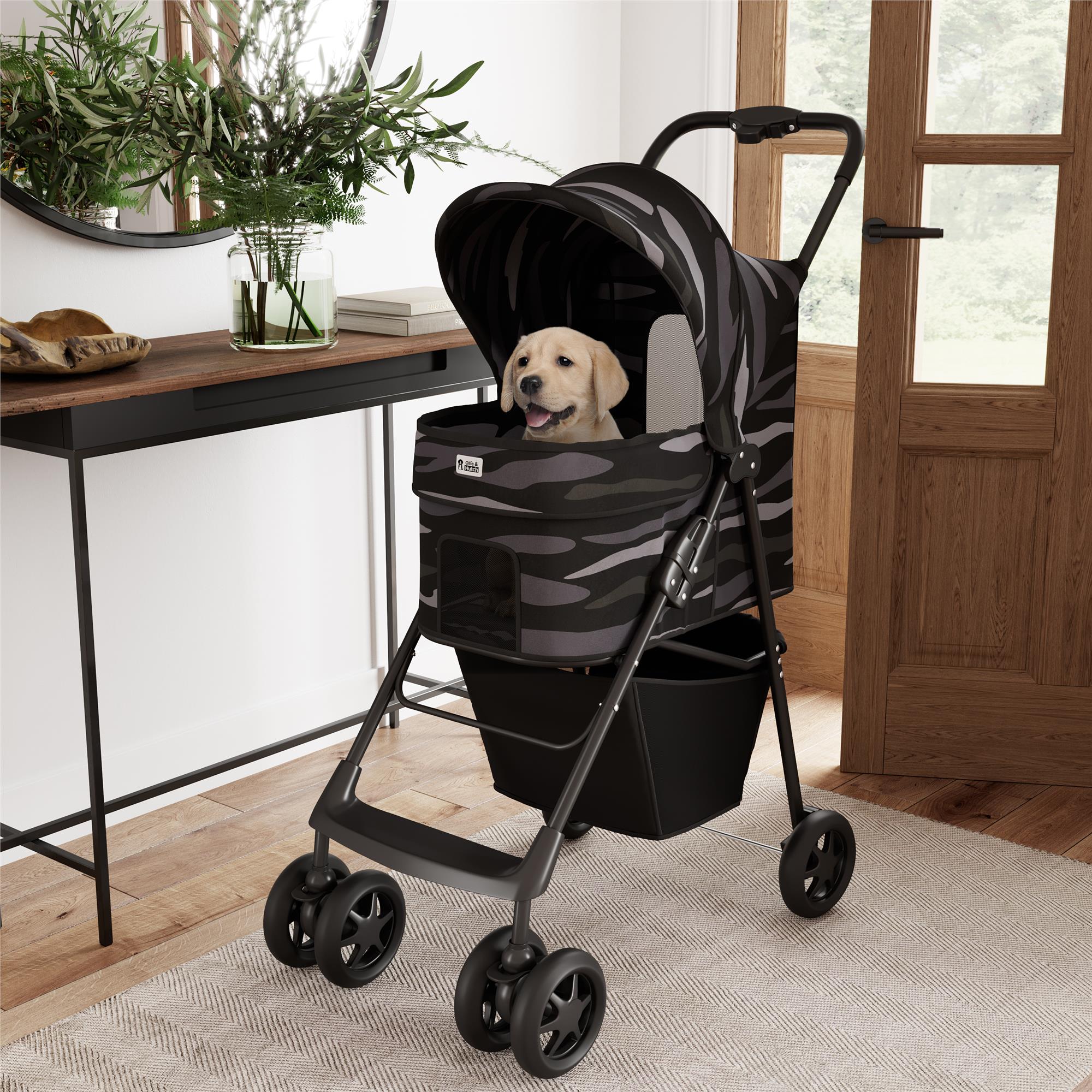 Ollie & Hutch Kaya Pet Stroller for Small Dogs, NoZip, Camouflage